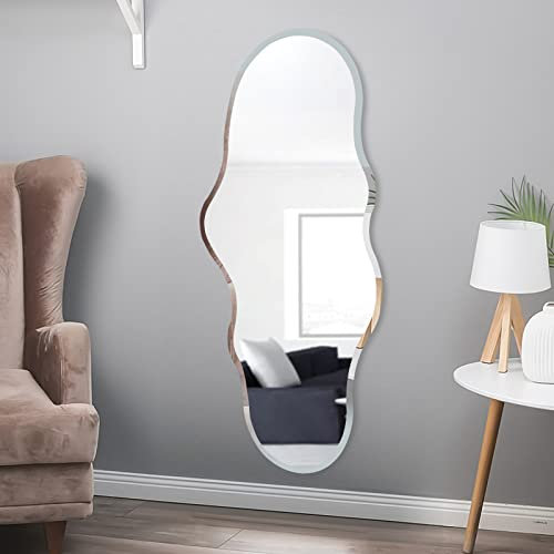BST FURNH Einzigartiger Ganzkörperspiegel - Wandspiegel Hochspiegel Bodenlänge Rahmenlos für Schlafzimmer Ankleidekörper (120 * 59cm)