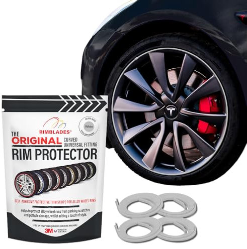 Rimblades Original Paracerchi in Lega Bianco – Compatibili con Cerchi fino a 24” x 4 | 9 Colori Disponibili | Facile da Montare | Protezione Contro i Marciapiedi | Accessorio Esterno per Auto