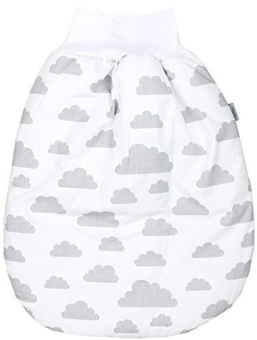 TupTam Baby Strampelsack Schlafsack mit breitem Bund Winterschlafsack für Mädchen Jungen Babyschlafsack, Farbe: Wolken Grau, Größe: 0-6 Monate