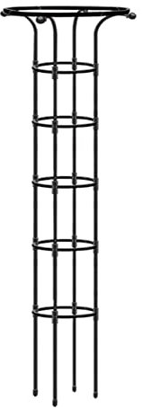 Traliccio per Obelisco da Giardino per Piante Rampicanti Traliccio per Interni Ed Esterni per Piante in Vaso, Torre a Traliccio Verticale in Metallo con Rivestimento in PE, Traliccio(Nero 185*25 cm)