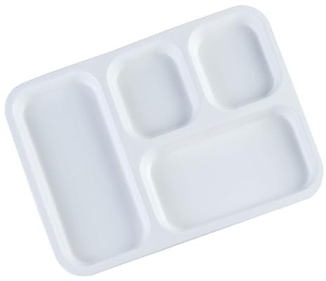 Cabilock Modern Ceramic Meal Plate 4-Section Boys and Girls Plates Unbreakable for Fast Food Western Cuisine Rectangular