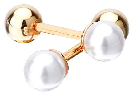 Perlen-Manschettenknöpfe, Herren- und Damen-Manschettenknöpfe, Hochzeit, Bräutigam, Geschenk, Schmuck (Farbe: D, Größe: 36 mm x 10 mm) (E 36 mm x 10 mm)