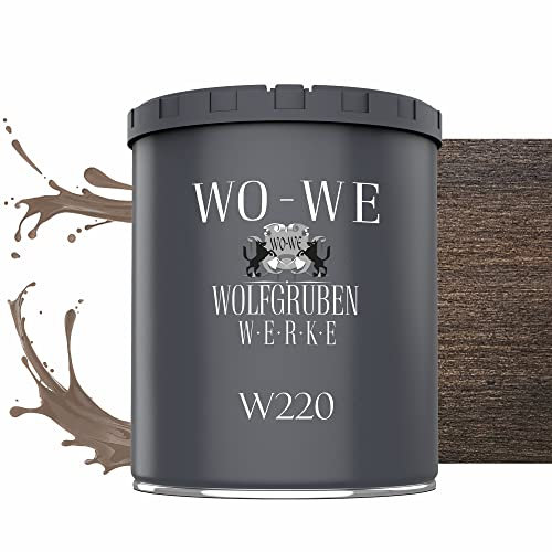 Dickschichtlasur 2in1 Holzlasur Holzschutzlasur außen und innen Nussbaum - 750ml