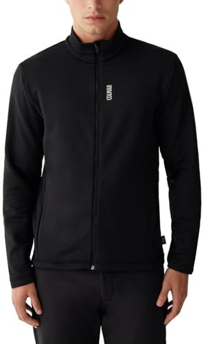 Colmar Herren Ski-Sweatshirt aus Stretch-Fleece mit durchgehendem Reißverschluss - Schwarz, Schwarz , XL