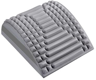 Cpaps Neck & Back Stretcher Lendenwirbelkissen Stützen Massagekissen Reduzieren Wirbelsäule Rücken Schmerzen Linderung Lordosenstütze für Bett Sofa Auto (Grau)