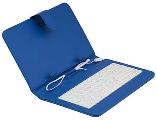 Exeom-Funda Universal con Teclado Micro USB+ USB C para Tablet de 7 Universal Azul en Español