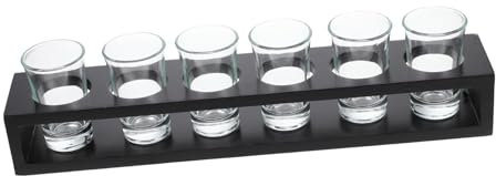 LIFKOME 1 Satz Ktv Weinglashalter Tischständer Klare Whiskybecher Partybecher Serviertablett Aus Schnapsglas Serviertablett Für Cocktailbecher Schussschale Aus Holz Kaffee B52 Spirituosen