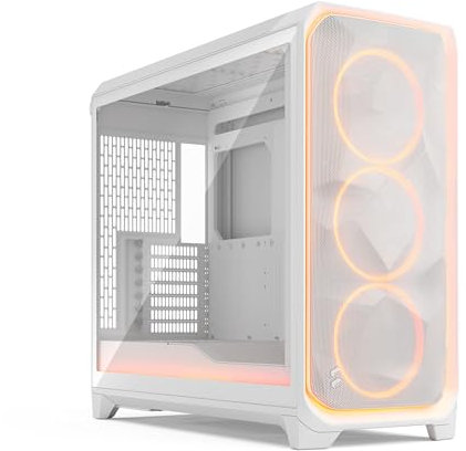 Fractal Design Meshify 3 XL RGB - Boîtier PC Gaming, Verre Trempé, Haute Circulation d'air, 3 Ventilateurs ARGB, Panneau Avant en Maille, Hub Réglable Inclus