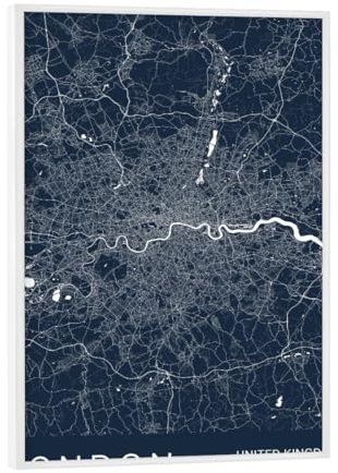 artboxONE Poster mit weißem Rahmen 18x13 cm Städte/London London als Stadtplan - Bild London London London City