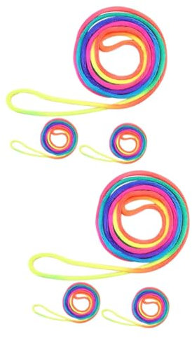 NUOBESTY 2 Sätze farbiges Seil farbige Katzenwiege Fingerseilspiel Finger-Stretch-Seil Spielzeug Stubenwagen Seil für kooperative Spiele lustige Katzenwiege bunt kooperieren Kind Stoff