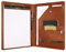Personalisiertes Leder-Padfolio für Linkshänder, Business-Portfolio-Ordner mit Klemmbrett, Rechtsblock, Portfolio-Mappe für Herren/Damen, Ölbraun