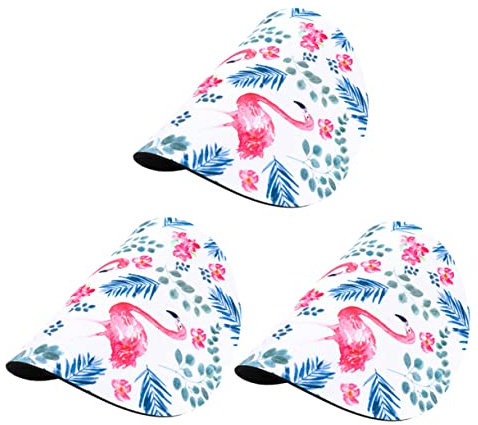 EXCEART 3 Pièces Tapis de Souris Rond Tapis de Souris Rose Tapis de Bureau effaceur Caoutchouc Laptop pour Bureau de Jeu Flamant Rose Petit Cadeau étudiant