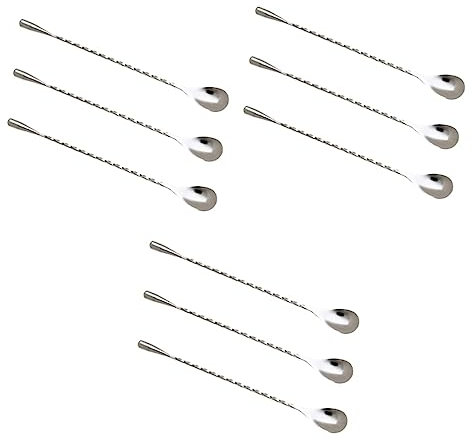 Cabilock 9 Pz cucchiaio da cocktail bevande dietetiche mescolare cucchiai per bere Cucchiaio da miscelazione per bevande Barman cucchiaio da miscelazione cucchiaino da caffè barra a spirale
