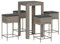 vidaXL Gartenbar Set 5-TLG., Gartenmöbel mit Kissen, Bartisch Stehtisch Barhocker Barstuhl, Theke Bar Tresen Gartentheke Sitzgruppe, Grau Poly Rattan
