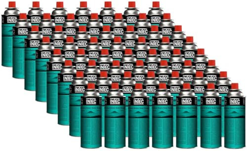 INTEC - Pack 56 Bouteilles de gaz Butane 227gr Cartouche gaz Camping Compacte Encliquetable Réchaud Désherbeur Barbecue