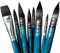 tumuart Lot de 9 pinceaux aquarelle, manche court, poils d'écureuil synthétiques, n° 0, n° 8, 8 ronds et 1 plat n° 7, pour aquarelle et acrylique, idéal pour les artistes et les bricoleurs