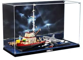 DANRUN Acryl Vitrine Kompatibel mit Lego 21350 Modell Backenboot Staubschutz Transparent Kompatibel mit Lego (nur Schaufenster)