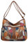FUNSEED Sac à bandoulière pour femme, sac à bandoulière vintage coloré en treillis patchwork avec plusieurs compartiments pour le travail, multicolore, Large