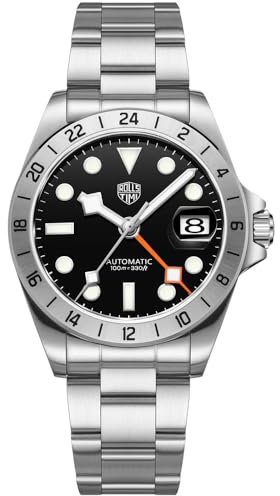 TAYSHILEY Herren Uhren Automatik NH34 Edelstahl Mechanische 100M Wasserdicht Armbanduhr für Männer Saphir Zifferblatt Glas mit AR-Beschichtung Auto Datum, Rt-7911 Black S, Casual