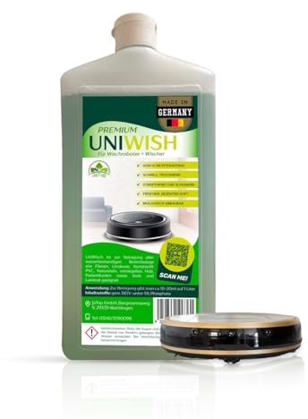 JaTop UniWisch duftfrei, 750ml Bodenreiniger Konzentrat für alle Wischroboter und Saugwischer streifenfreie Reinigung von Böden, Parkett, Fliesen und mehr. Universal- und Bodenreiniger