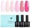 TOMICCA Gel Nail Polish Set, 6 Colors Baby Pink Pale Pink Light Pink Rose Red Gel Varnish, Soak Off UV/LED Long Lasting UV Varnish for DIY Home Salon Manicure Nail Art