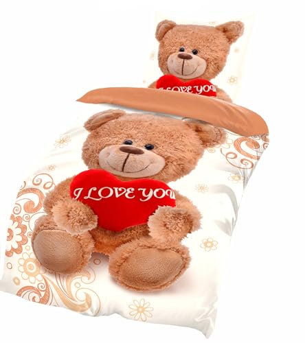 Buymax Fleece Bettwäsche 135 x 200 cm 2 teilig Plüsch Winterbettwäsche Kuschel Thermo Fleece Kopfkissenbezug 80x80 cm Cashmere Touch, Teddy, Weiß