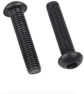 Wildeep 1000 pièces M2 * 16 M2x16 Grade10.9 vis à tête Ronde Iso7380 Acier Inoxydable 304 A2-70 vis à tête hexagonale(Steel with Black)