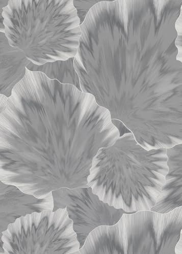 Erismann Vlies Tapete Design Blätter Motiv Floral grau metallic glanz 10402-10 Spotlight 2