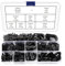 VooGenzek 90 Stücke 8 Größen Nylon R/U-Type Kabelhalter Kit, Cable Clip Drahtklemme mit 90 Stück Schrauben, für Drahtmanagement (Schwarz)