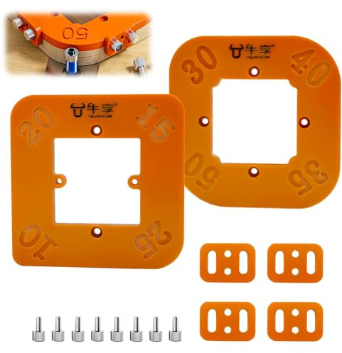 2 Stück Frässchablone Radius Schablonen Ecke, Vier-in-Eins-Positionierungswerkzeug für Holzbearbeitung, Radius Jig Router Templates, Parabelschablone für R10 R15 R20 R25 R30 R35 R40 R50
