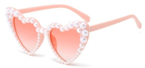 BinXiaoQin 1 paire de lunettes de soleil en forme de cœur, Rose
