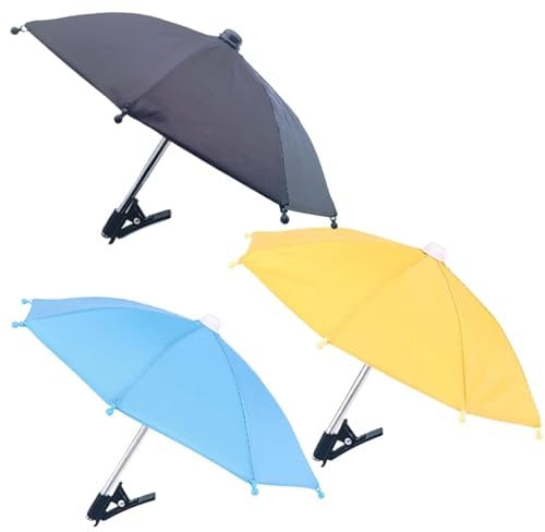 Wedhapy Cellphone Umbrella Phone Umbrella 3Pcs Anti-Glare Phone Sun Shade Clip-on 11in Cellphone Sunshade Outdoor Shade for Living Streaming Accessories