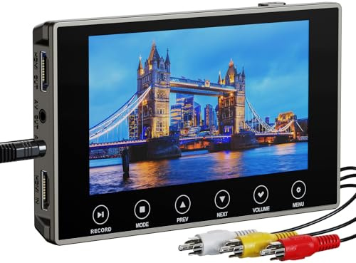 DigitPro VHS zu Digital Konverter 3.0, 12,7 cm (5 Zoll) großer Bildschirm Video zu Digital, 4K HD Konvertieren VCR HI8 8 mm Tapes VHS Player DVD Camcorder Mini DV Kassettenband Analog zu Digital