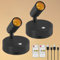Dehobo USB Aufladbar Akku Spotlight mit Fernbedienung - Wandspots 3 Farbtemperaturen Dimmbar - 350° Drehbare Wandlampe Bilderleuchte Kabellos mit Timing Funktion für Schlafzimmer, Studie, Büro, 2 Pack