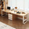 Grande scrivania doppia per 2 persone 200 cm Gaming & Home Office Workstation con cassetti Scrivania in legno Scrivania spaziosa scrivania per computer in finitura naturale