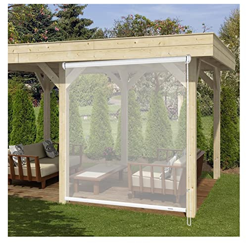 Transparente, winddichte, wasserdichte Rollos, Wärmedämmung, vertikale Jalousien für Balkon und Pavillon, anpassbare Größe (1,2 x 2,5 m, 1,2 x 2,5 m)