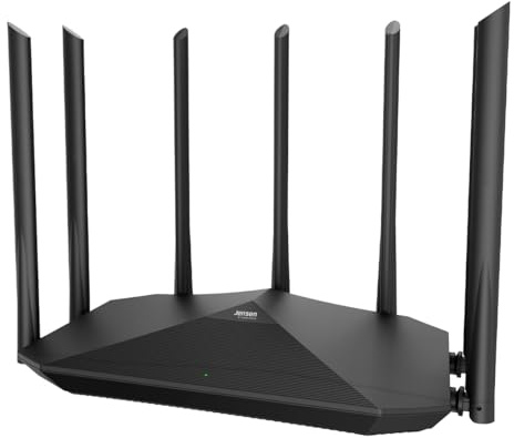 Jensen Wireless Router Lynx 8000 | High-Speed Dual-Band Wi-Fi Access Point | 2100 Mbps | WLAN Router | 1x Gigabit‑WAN | 4X Gigabit‑LAN | 4x4 MU‑MIMO | 2,4 GHz & 5 GHz