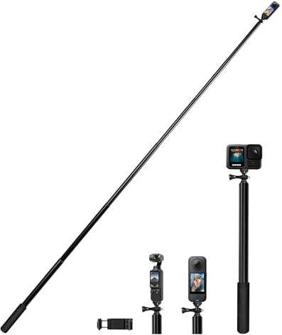 300cm Selfie Stick Stativ aus Wasserdicht Aluminium für iPhone, Insta 360 | 42-300 cm, mit Handyhalter & Tasche,für iPhone, Insta 360 X5/X4/X3/ONE RS/X2, GoPro Hero, DJI Osmo Action