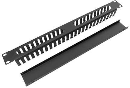 BESPORTBLE Port Metal Cable Management Rack Horizontal Network Wiring Organizer with Open Slot Raceway for Office and Home Network Equipment