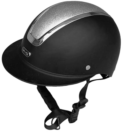 Milageto Casque d'équitation pour garçons et Filles avec Doublure Amovible, réglable et Pratique. Équipement d'équitation, Argent Noir