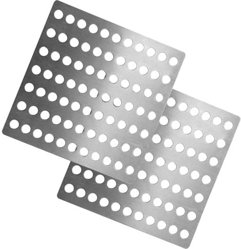 2 Pack Stainless Steel Drain Cover 15x15cm Square Outdoor Drain Cover | Rustproof Drain Guard for Leaves & Debris with 0.7cm Mesh Holes, Grid Covers for Outside Drains, Garden & Shower Drainage