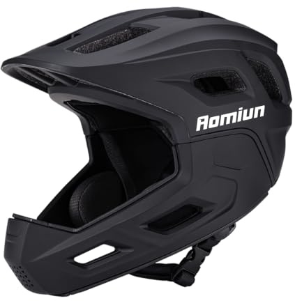 Aomiun Kids Full Face Helmet Detachable Childrens Bike Helmet Youth Protective Gear with Reinforced Chin Bar 18 Vents for Cycling Skateboarding 51-54cm (S)