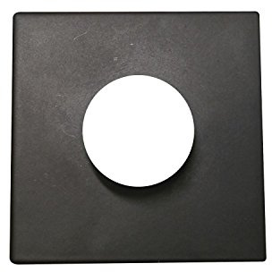 Drückerrosette NORWEGEN - auf Flachrosette, eckig, Edelstahl schwarz