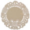 Quinnyshop Weiße Blumen Durchbruchsstickerei Tischdeckchen ca. 30 cm Rund Leinen-Optik, Beige