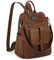 UTO Travel Backpack Womens Rucksack Handbag Mother Mum College School Bag Gifts for Teenage Girls Vegan Leather Brown