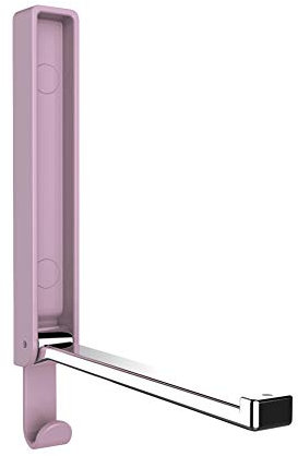 WENKO Klapphaken Premium Gamma, klappbarer Wandhaken zum Anbohren, mit Abrutschsicherung, modernes Design, Kunststoffgehäuse und stabiler Metallhaken, 2,5 x 18 x 1,5 cm, Rosa