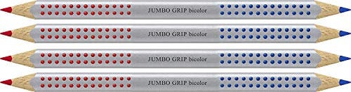 Faber-Castell 110910 Jumbo Grip Silbentrennstift Bicolor rot und blau (4er Pack)