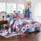 Lanqinglv 100% Baumwolle Tagesdecke 150x200cm Kinder Sterne Muster Patchwork Bettüberwurf Gesteppt Tagesdecke Quilt mit Kissenbezug Set Bettdecke Steppdecke