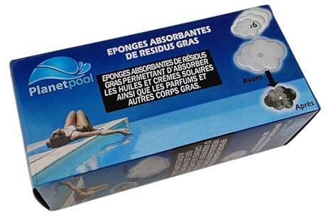 EDENEA - Absorbant Résidus Gras Piscine Spa - Flottant Se Pose dans Le Skimmer Piscine - pour Une Ligne d'eau Piscine Propre - Flower Power - Lot de 6