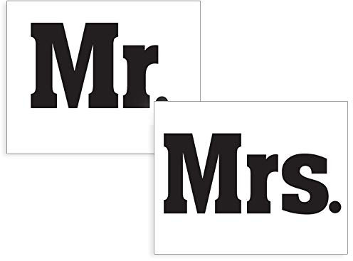 partydeco.pl Schuh-Sticker witzige Aufkleber für Hochzeitsschuhe Sohle Trauung Foto (Mr. / Mrs.)